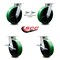 Service Caster 8 Inch Kingpinless Green Poly on Steel Wheel Caster Swivel Locks 2 Brakes, 2PK SCC-KP30S820-PUR-GB-BSL-2-SLB-2 - alternate 5